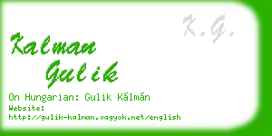 kalman gulik business card